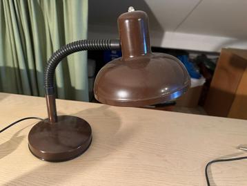 Vintage Bruine Bureaulamp beschikbaar voor biedingen