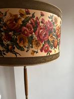 Retro staande lamp met rozen en bloemen, Ophalen, Gebruikt, Rood, Rond