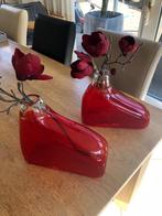 Bloemvaas, Huis en Inrichting, Woonaccessoires | Vazen, Ophalen of Verzenden, Minder dan 50 cm, Rood, Glas