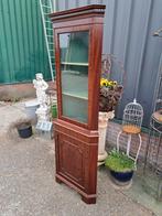 Klassiek hoek vitrine, servies kast afm. 47 x 47cm en 185cm, Ophalen, Zo goed als nieuw, 25 tot 50 cm