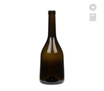 6 Glazen fles “rustica” 750ml, antiekgroen, monding: kurk beschikbaar voor biedingen