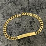 18 karaat gouden armband naam graveren schakel, Ophalen of Verzenden, Nieuw, Goud