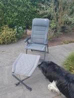 Crespo air deluxe stoel plus westfield voetenbankje, Caravans en Kamperen, Ophalen, Zo goed als nieuw, Campingstoel