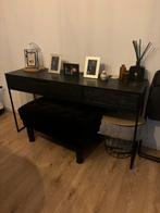 Side table nieuw zwart hout metalen poot, Huis en Inrichting, Ophalen, 50 tot 100 cm, Nieuw, 25 tot 50 cm