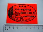 sticker Camping Les Breuils kamperen retro verdun auto, Verzamelen, Overige typen, Zo goed als nieuw, Verzenden