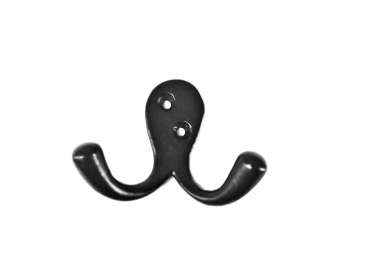 Nieuwe kapstokhaak zwart met dubbele haak 5 cm hoog, 8 cm br, Huis en Inrichting, Woonaccessoires | Kapstokken, Nieuw, Minder dan 100 cm