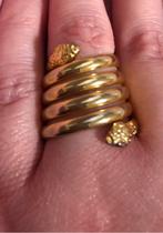 Ring Slang Vintage Goud Kleir Aparte Grote Ring, Sieraden, Tassen en Uiterlijk, Ringen, IJzer of Staal, Ophalen of Verzenden, Dame