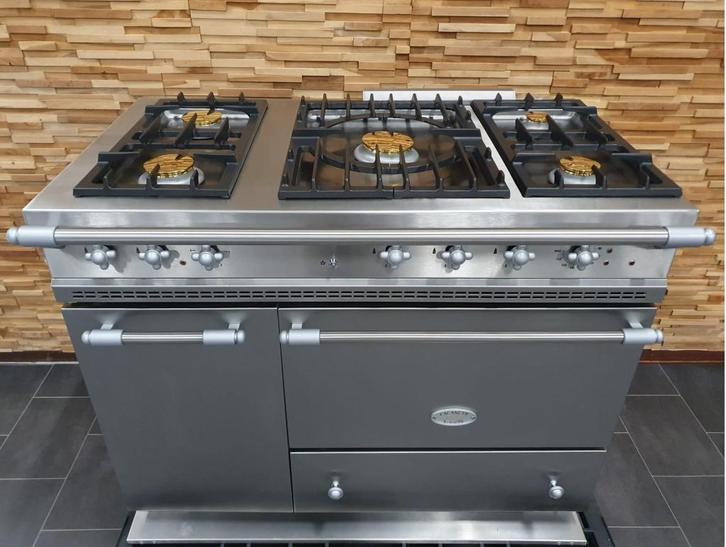 Luxe Lacanche Fornuis 110cm RVS 2 ovens 5 pits, Witgoed en Apparatuur, Fornuizen, Zo goed als nieuw, Vrijstaand, Gas, 5 kookzones of meer