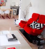 Dubbele bioscoopstoel, opknapper, Huis en Inrichting, Stoelen, Ophalen, Kunststof, Gebruikt, Rood