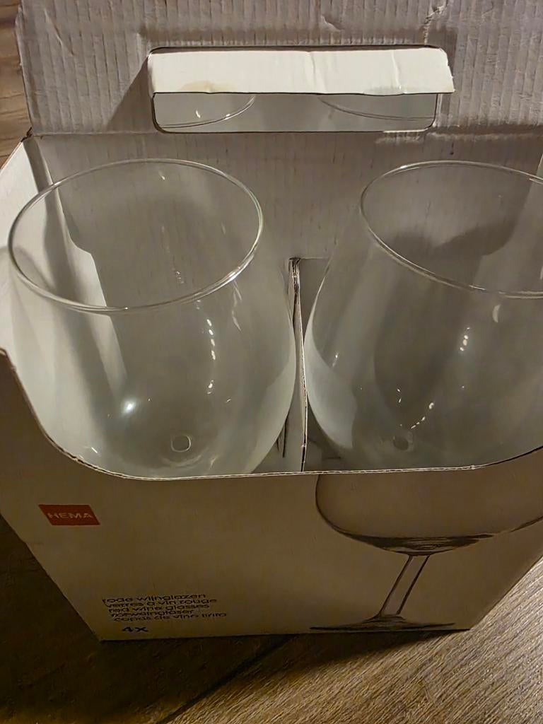 Wijnglazen 4st, Verzamelen, Glas en Borrelglaasjes, Ophalen