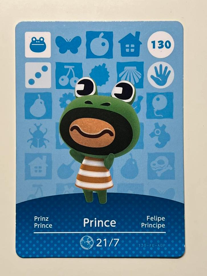 Nintendo Animal Crossing Cards - Series 2 - card 130 Prince, Spelcomputers en Games, Games | Nintendo Switch, Zo goed als nieuw