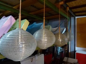 vintage old stock design hanglamp Doria ice-glas 60er stukpr beschikbaar voor biedingen
