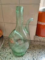 Hand geblazen,groene wijn decanteer kan 28 cm hoog ., Ophalen of Verzenden, Zo goed als nieuw