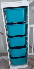 Trofast kast met 5 bakken ikea blauw, Huis en Inrichting, Ophalen, 50 tot 100 cm, Zo goed als nieuw, Minder dan 100 cm