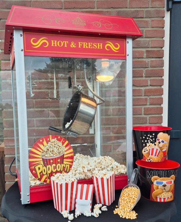 Popcornmachine Te huur, Hobby en Vrije tijd, Feestartikelen | Verhuur, Nieuw, Verjaardag, Ophalen