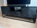 Zwart tv meubel van mango-hout, Huis en Inrichting, Ophalen, 100 tot 150 cm, Zo goed als nieuw, Minder dan 100 cm