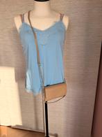 Beige leren schoudertasje / clutch, Ophalen of Verzenden, Zo goed als nieuw, Beige, Schoudertasje