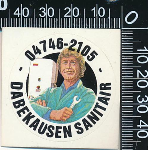 Sticker: Dabekausen Sanitair, Verzamelen, Stickers, Zo goed als nieuw, Bedrijf of Vereniging, Ophalen of Verzenden