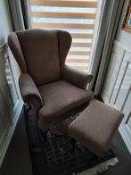 Oorfauteuil met hocker | Fauteuil in zeer nette staat, Ophalen, 75 tot 100 cm, Zo goed als nieuw, Stof