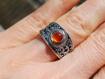 Vanoli 925 zilveren ring carneool agaat maat 17 20 20,25 beschikbaar voor biedingen