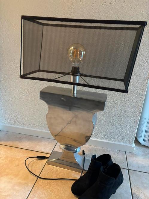 Koopje! Zware metalen lamp 80 cm hoog., Huis en Inrichting, Lampen | Tafellampen, Zo goed als nieuw, 75 cm of meer, Ophalen