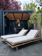 Twee comfortabele bamboe ligbedden, Tuin en Terras, Gebruikt, Rotan, Ophalen, Verstelbaar