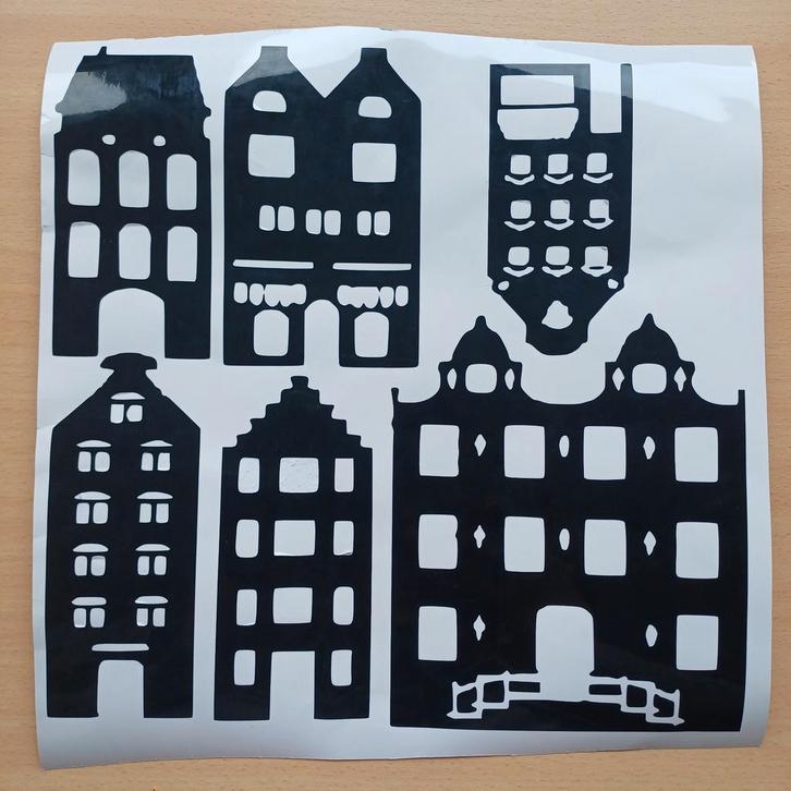 Herbruikbare Raamstickers Winterhuisjes, Huis en Inrichting, Woonaccessoires | Wanddecoraties, Nieuw, Ophalen of Verzenden