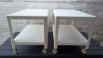 2 witte Ikea PS 2012 Tafeltjes op Wielen, Minder dan 45 cm, Gebruikt, Ophalen of Verzenden, Modern