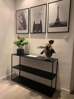 Zwarte metalen sidetable van WOOOD. B:1.30cm, Huis en Inrichting, Ophalen, 50 tot 100 cm, Metaal, 25 tot 50 cm