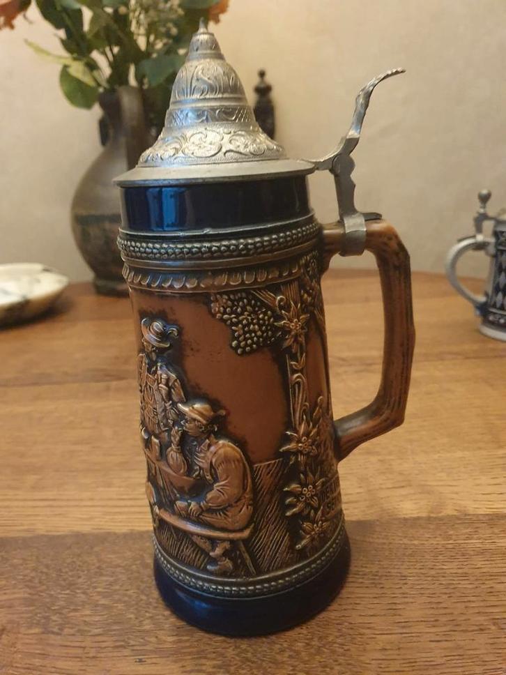 Authentieke Bierpul met Deksel, Verzamelen, Overige Verzamelen, Ophalen