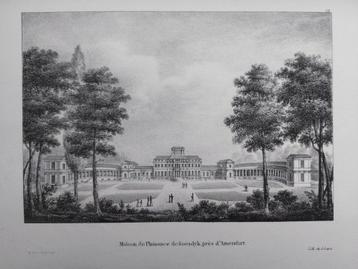 U030 / Paleis Soestdijk Litho uit 1822 van J.J. de Cloet beschikbaar voor biedingen