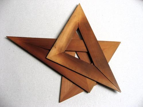 Drie mooie vintage houten teken driehoeken, Hobby en Vrije tijd, Tekenen, Gebruikt, Overige typen, Ophalen of Verzenden