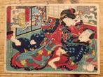 Antieke Japanse shunga houtblok prent, Antiek en Kunst, Verzenden