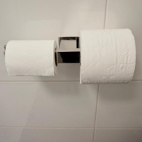 Zack Linea, dubbele toiletrolhouder, Glans RVS, Huis en Inrichting, Badkamer | Badkamermeubels, Zo goed als nieuw, Overige typen