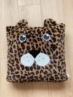Kussen panterprint met kop en oren 45x45 cm, Ophalen of Verzenden, Zo goed als nieuw, Kleed of Kussen