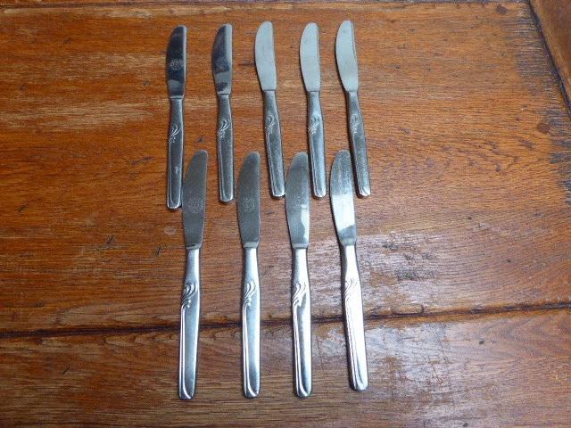 9 vintage ontbijtmesjes, Antiek en Kunst, Antiek | Bestek, Ophalen of Verzenden