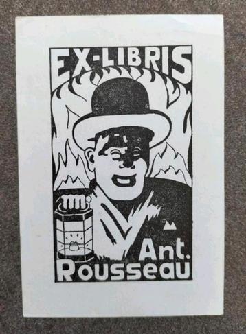 Exlibris Antoine Rousseau (lantaarn, man, bolhoed)
 beschikbaar voor biedingen