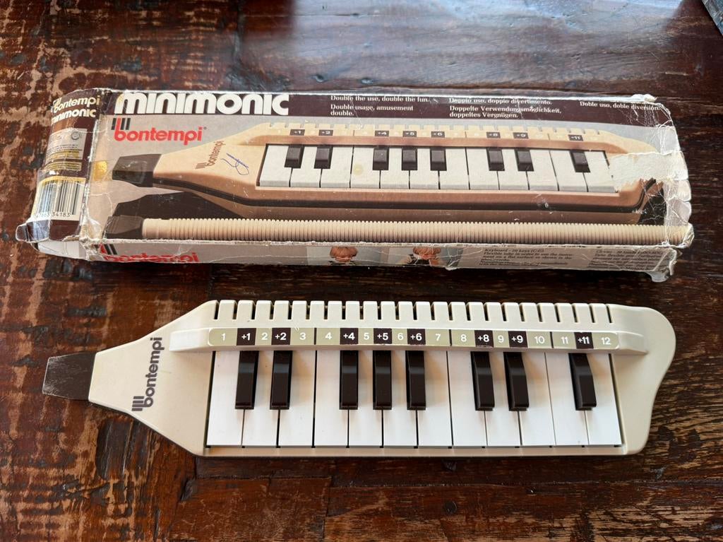 Vintage Bontempi Mini monic minimonic beige mondorgel, Muziek en Instrumenten, Blaasinstrumenten | Mondharmonica's, Gebruikt, Ophalen of Verzenden