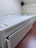 Bed Malm van Ikea, Ophalen, 90 cm, Eenpersoons, Wit
