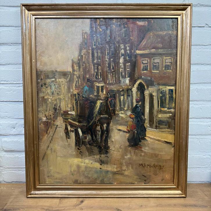 Marie Henri Mackenzie - Breitner Studie Rokin Amsterdam, Antiek en Kunst, Kunst | Schilderijen | Klassiek, Ophalen of Verzenden