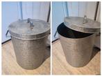 Zinken emmer met deksel, 35 cm hoog, Minder dan 10 liter, Ophalen of Verzenden, Zo goed als nieuw, Minder dan 50 cm
