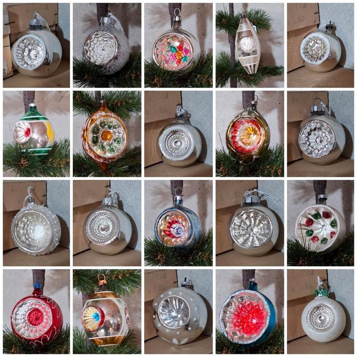 Oude antiek vintage kerstballen deukballen krater, Diversen, Kerst, Gebruikt, Ophalen of Verzenden