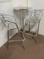 Stijlvolle Bistroset - Tafel met 2 Krukken, Huis en Inrichting, Ophalen, Gebruikt, 90 cm of meer, Metaal