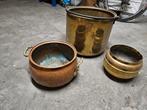 Vintage Koperen en Bronzen Potten Set, Antiek en Kunst, Antiek | Koper en Brons, Ophalen, Koper