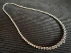 Halsketting zilver 925 met 117 zirkonen, 20 of groter, Ophalen of Verzenden, Zo goed als nieuw, Dame