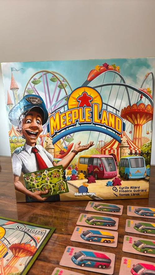 Meeple Land bordspel bouw je eigen pretpark!, Hobby en Vrije tijd, Gezelschapsspellen | Bordspellen, Zo goed als nieuw, Ophalen of Verzenden