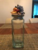 Glazen pot met sierdop, Overige kleuren, Ophalen of Verzenden, Minder dan 50 cm, Glas