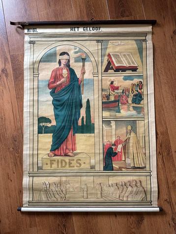 Oude schoolprent Het Geloof beschikbaar voor biedingen