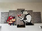 nr 187 Banksy Super Mario and police man, Antiek en Kunst, Kunst | Schilderijen | Abstract, Ophalen of Verzenden