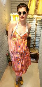 YV370: Vintage Customised 70's Flower Power 2-Piece Suit Pak, Kostuum of Pak, Overige kleuren, Ophalen of Verzenden, Vintage
